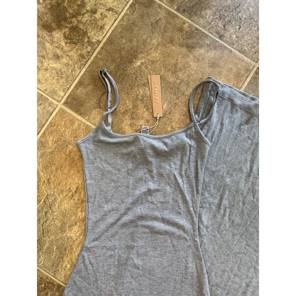 Skims Soft Lounge Long Slip Dress Heather Gray Size Small - Picture 4 of 10